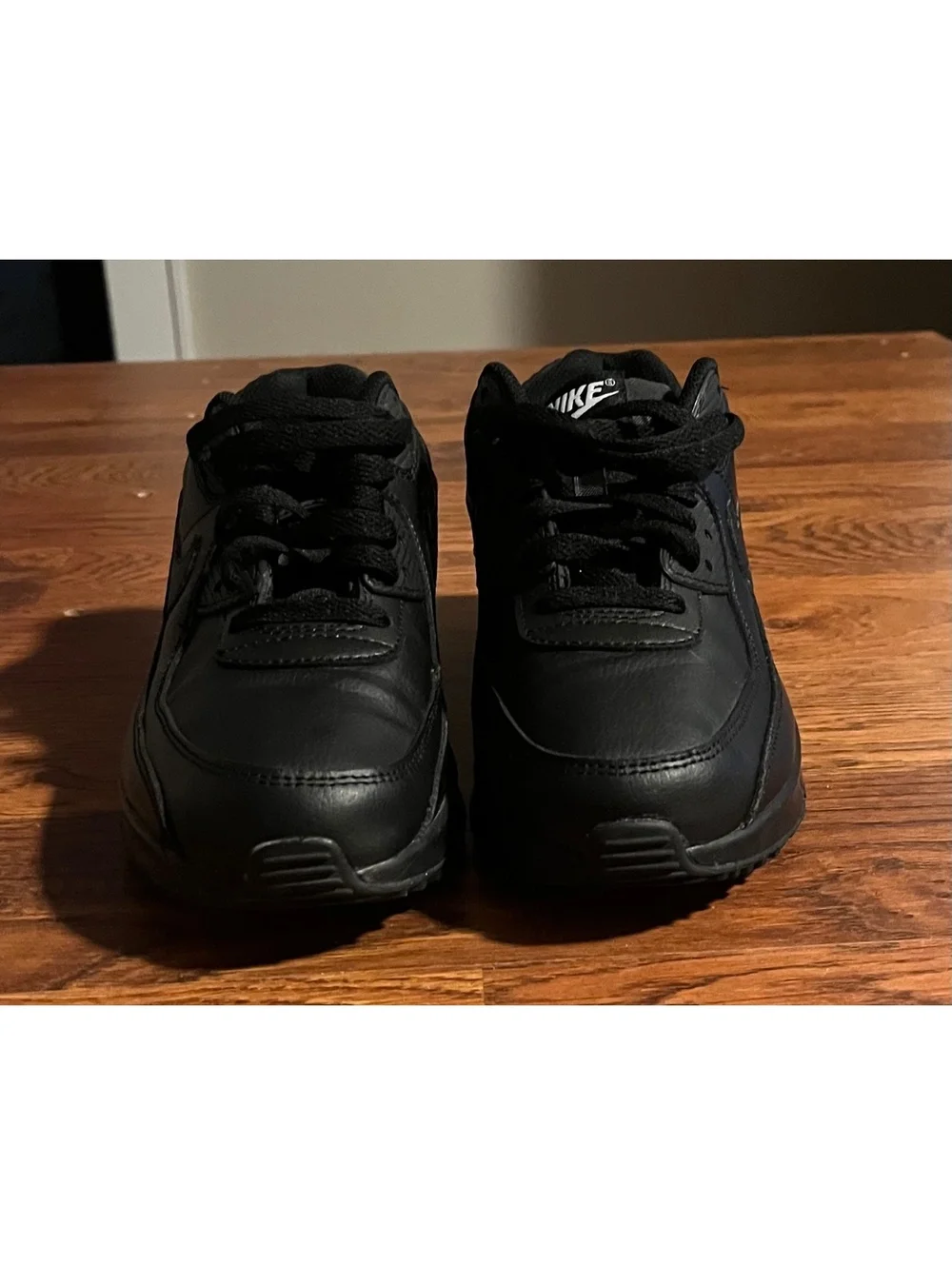 Nike Air Max Black Leather Sneakers Youth Size 6Y